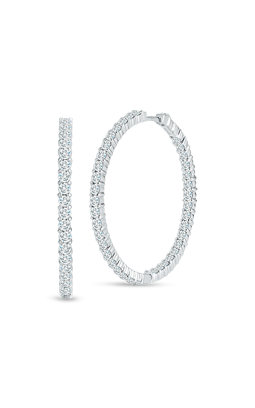 18k Large Inside Out Perfect Diamond Hoop Earrings